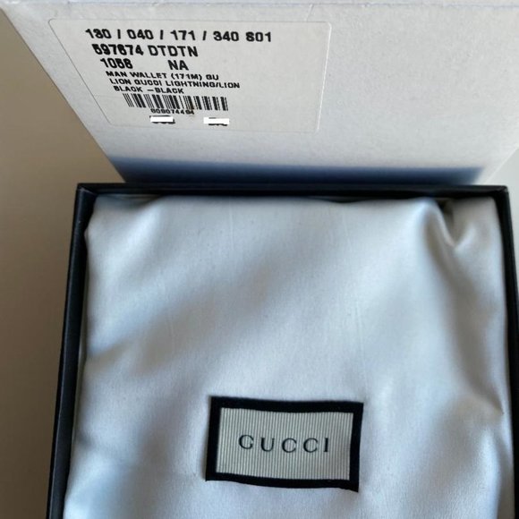 GUCCI black rainbow Embroidered bifold wallet with dust cover and gucci … - Picture 12 of 13